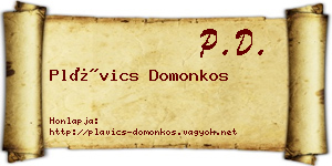 Plávics Domonkos névjegykártya